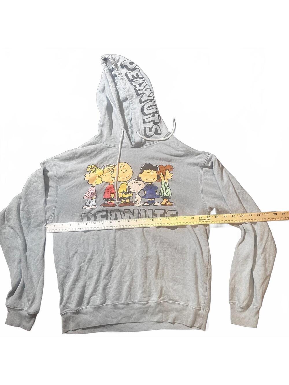 Baby Blue Size Medium Peanuts Characters Hooded Sweatshirt - Picture 5 of 5